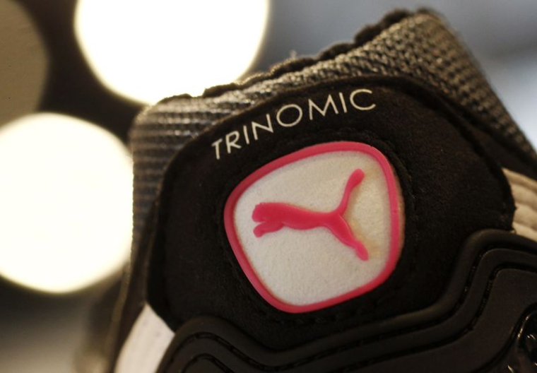 Le logo de Puma sur une chaussure à Herzogenaurach, en Allemagne