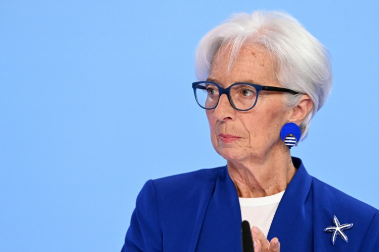 Christine Lagarde, présidente de la Banque centrale européenne (BCE), au siège de l'institution à Francfort-sur-le-Main, le 11 juin 2026.  ( AFP / Kirill KUDRYAVTSEV )