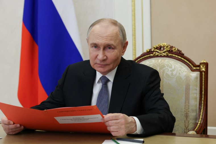 Vladimir Poutine à Moscou, en Russie, le 25 avril 2025. ( POOL / SERGEI ILYIN )