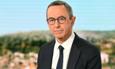 Le patron des Républicains et ministre de l'Intérieur sortant Bruno Retailleau sur le plateau du 13 Heures de TF1, le 6 octobre 2025 à Boulogne-Billancourt, près de Paris ( AFP / Bertrand GUAY )