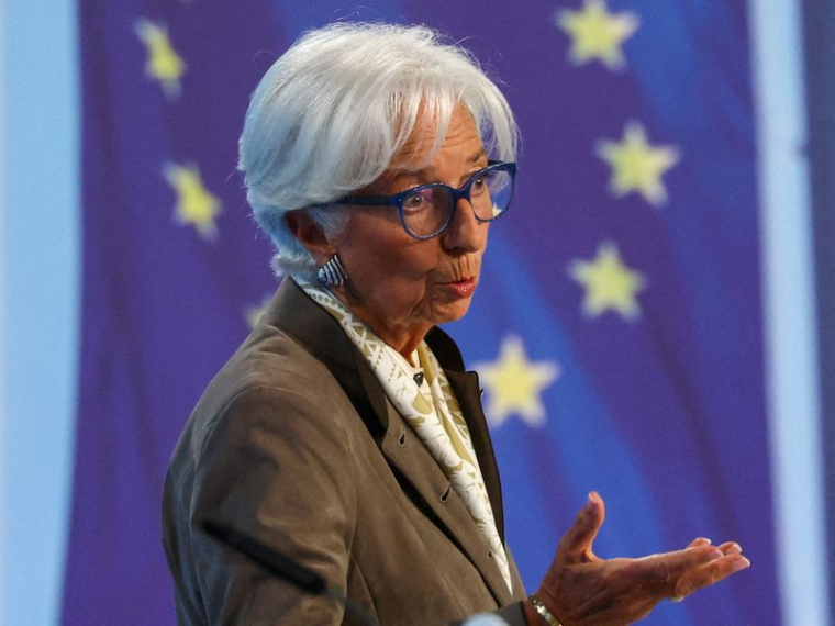 La présidente de la BCE Christine Lagarde à Francfort