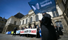 Les barreaux de l'ouest lors d'une manifestation à Rennes, le 10 avril 2026 ( AFP / Lou BENOIST )