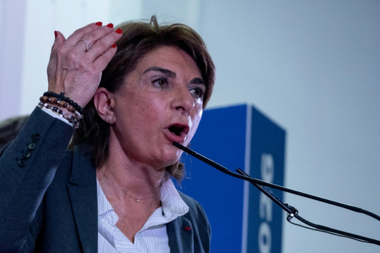 Martine Vassal, candidate LR à la mairie de Marseille, le 11 mars 2026 à Marseille ( AFP / Elodie CLEMENT )