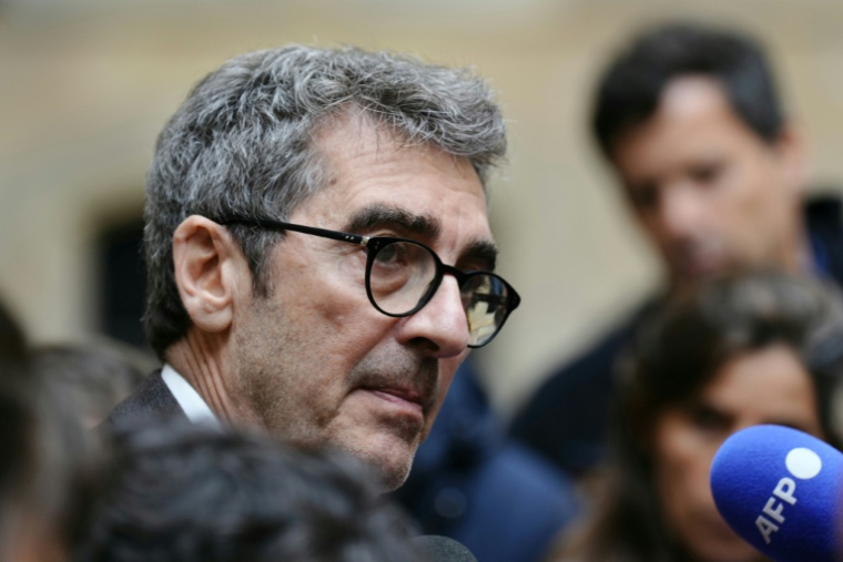 Jean Bassères lorsqu'il était administrateur provisoire de Sciences Po, Paris, le 2 mai 2024 ( AFP / Dimitar DILKOFF )