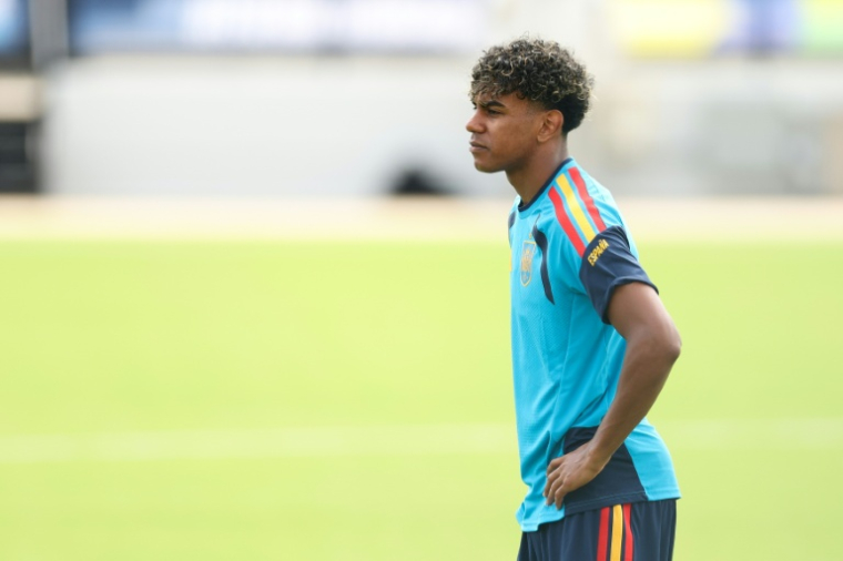 Lamine Yamal, l'attaquant de l'équipe d'Espagne, lors d'une séance d'entraînement, à Atlanta, le 20 juin 2026 ( GETTY IMAGES NORTH AMERICA / Florencia Tan Jun )