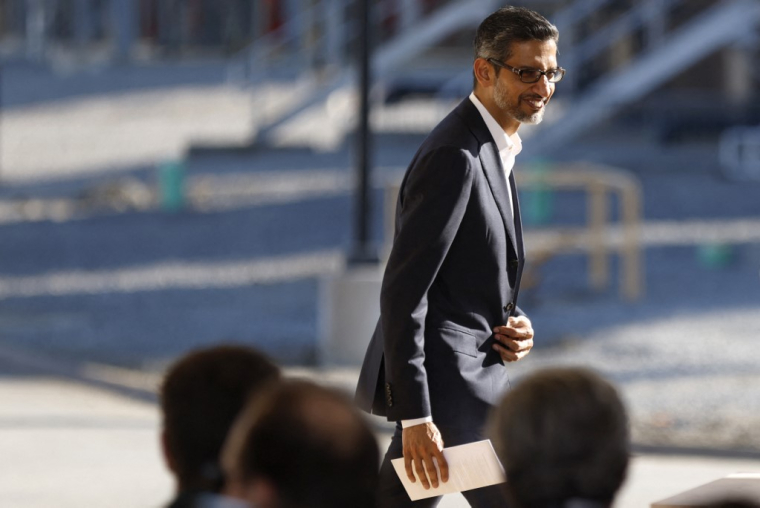 Sundar Pichai, patron d'Alphabet (maison mère de Google), à Midlothian (Texas) le 14 novembre 2025. ( GETTY IMAGES NORTH AMERICA / RON JENKINS )
