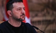 Volodymyr Zelensky à Istanbul, en Turquie, le 8 mars 2024. ( AFP / OZAN KOSE )