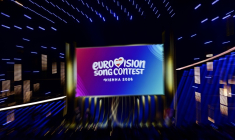 Le logo de l'édition 2026 de l'Eurovision à Vienne en Autriche le 12 mai 2026 ( AFP / Tobias SCHWARZ )