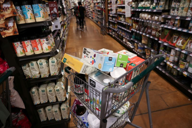 Un caddie dans un supermarché à Manhattan