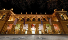 Vue générale de la bourse allemande (Deutsche Boerse) à Francfort
