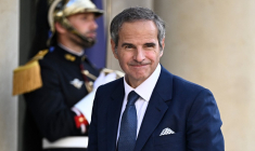 Le chef de l'Agence internationale de l'énergie atomique (AIEA), Rafael Grossi, à Paris le 25 juin 2025. ( AFP / JULIEN DE ROSA )