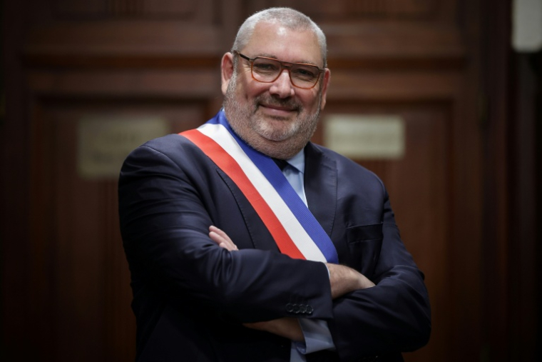 Le maire RN de Carcassonne Christophe Barthès le 29 mars 2026, à Carcassonne, dans l'Aude ( AFP / Valentine CHAPUIS )