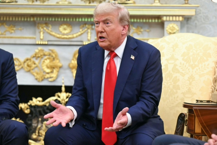 Le président américain Donald Trump dans le Bureau ovale de la Maison Blanche à Washington, le 3 septembre 2025 ( AFP / SAUL LOEB )