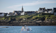 Vue d'une partie de l'île de Molène, dans le Finistère, le 3 février 2026 ( AFP / Fred TANNEAU )