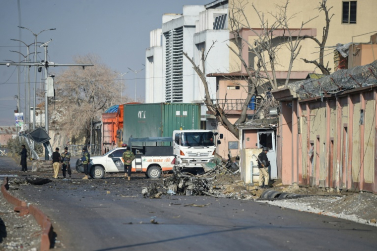 Les forces de sécurité pakistanaises bouclent le 1er février 2026 un quartier à Quetta, la capitale de la province du Baloutchistan, au lendemain d'assauts coordonnés très meurtriers de séparatistes ( AFP / Banaras KHAN )