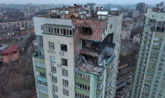 Conséquences d'une attaque de drone russe à Kiev