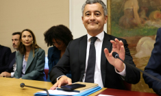 Le ministre de la Justice, Gérald Darmanin, lors d'une audition devant la commission des lois du Sénat à Paris, le 9 juin 2026, concernant l'affaire Lyhanna ( AFP / SIMON WOHLFAHRT )