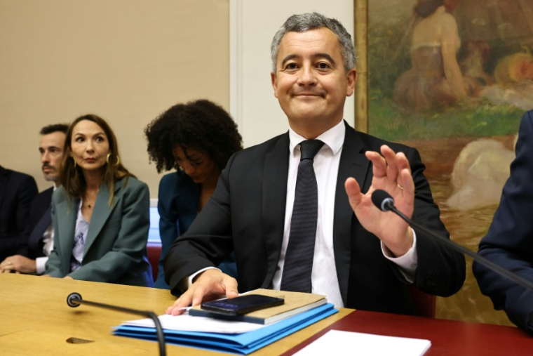 Le ministre de la Justice, Gérald Darmanin, lors d'une audition devant la commission des lois du Sénat à Paris, le 9 juin 2026, concernant l'affaire Lyhanna ( AFP / SIMON WOHLFAHRT )