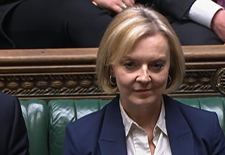 Liz Truss au Parlement britannique lundi 17 octobre 2022. ( PRU / - )