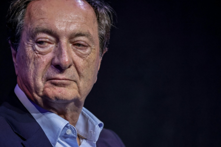 Michel-Edouard Leclerc lors d'un meeting du parti Renaissance, le 27 janvier 2026 à Paris ( AFP / STEPHANE DE SAKUTIN )