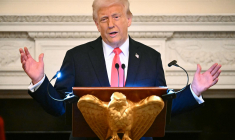 Le Président américain, Donald Trump, doit annoncer une nouvelle vague de droits de douane le 2 avril prochain.  ( AFP / MANDEL NGAN )