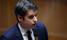 Gabriel Attal, le 15 février 2023, à Paris ( AFP / GEOFFROY VAN DER HASSELT )