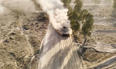 Vue d'un char d'assaut à Gaza