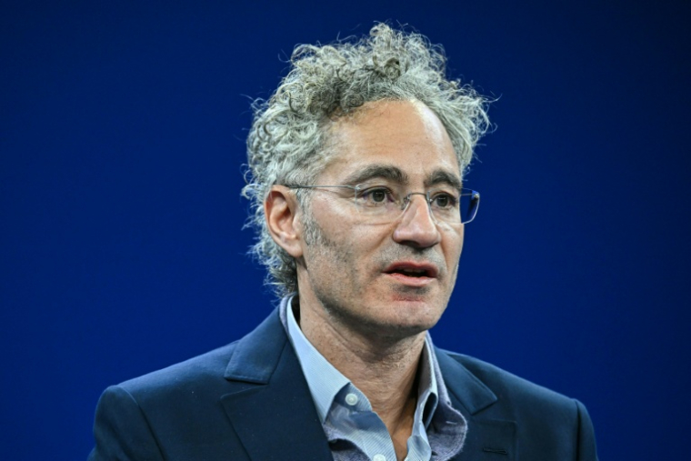 Le patron de Palantir, Alex Karp, le 20 janvier 2026, à Davos, en Suisse ( AFP / Fabrice COFFRINI )