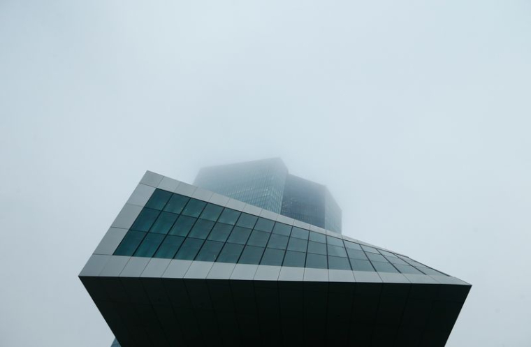 On voit ici le siège de la Banque centrale européenne à Francfort