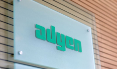 Photo d'archives du logo Adyen à Amsterdam, aux Pays-Bas