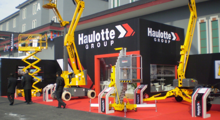 Un stand Haulotte Group sur un salon. (© Haulotte Group)