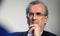François Villeroy de Galhau à Davos, en Suisse, le 23 mai 2022. ( AFP / FABRICE COFFRINI )