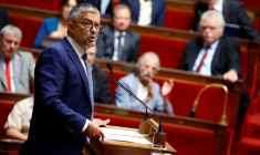 Bertrand Pancher, député et président du groupe Liot, à l'Assemblée nationale à Paris