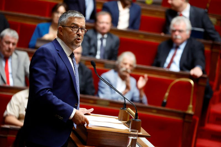 Bertrand Pancher, député et président du groupe Liot, à l'Assemblée nationale à Paris
