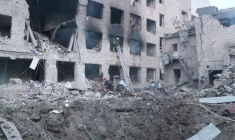 Conséquences d'une frappe de missile russe à Dnipro en Ukraine