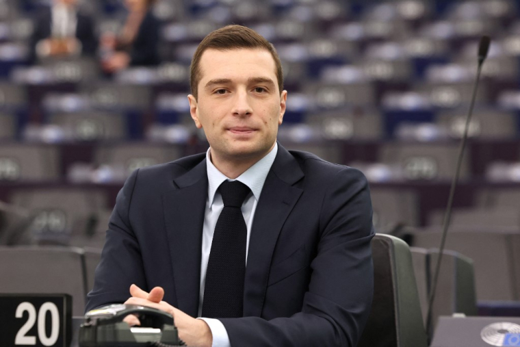 Jordan Bardella à Strasbourg, le 12 mars 2024. ( AFP / FREDERICK FLORIN )