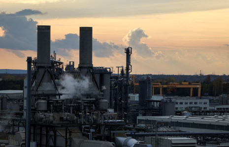 Vue sur l'usine BASF à Schwarzheide, en Allemagne