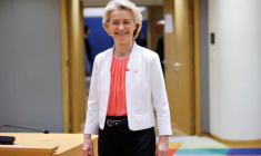 Ursula von der Leyen, présidente de la Commission européenne, lors d'un sommet des dirigeants de l'Union européenne à Bruxelles