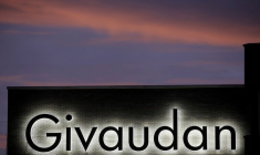 Le logo de Givaudan dans son centre d'innovation à Kemptthal