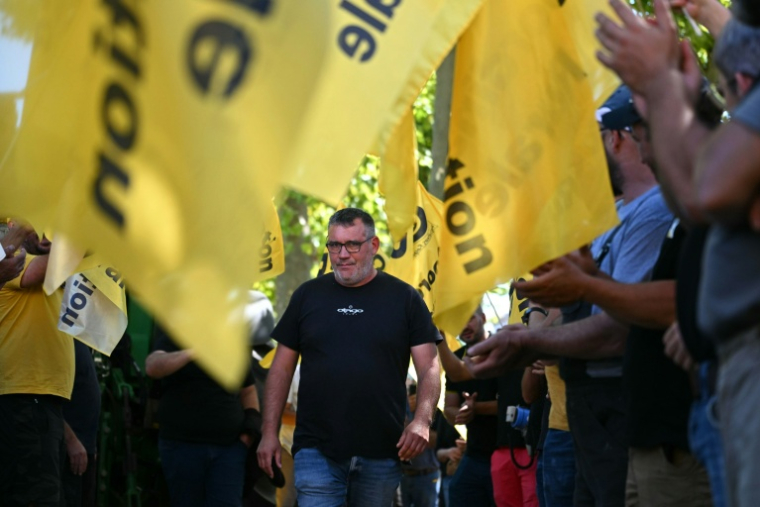 Le dirigeant de la Coordination rurale (CR), Bertrand Venteau, arrive au tribunal d'Auch (Gers) le 3 septembre 2026 ( AFP / Lionel BONAVENTURE )