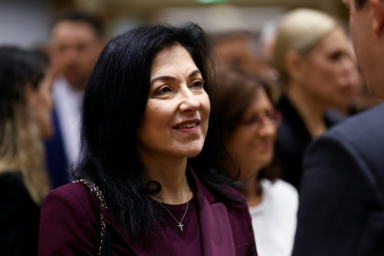La ministre allemande de l'Economie et de l'Energie, Katherina Reiche, lors d'une réunion du Conseil des Affaires étrangères à Bruxelles, le 15 mai 2025 ( AFP / SIMON WOHLFAHRT )