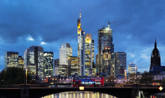 Le quartier d'affaires de Francfort, en Allemagne