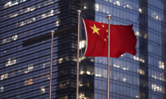 Le drapeau chinois à Shanghai