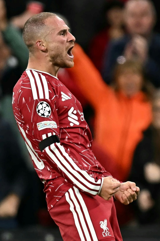 Le milieu argentin de Liverpool Alexis Mac Allister lors du match de Ligue des champions contre l'Atlético Madrid le 9 septembre 2026 à Liverpool ( AFP / Paul ELLIS )