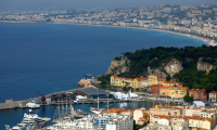 Une vue du lieu où se tient la Conférence des Nations unies sur l'océan (UNOC), à Nice le 9 juin 2025. ( AFP / Valery HACHE )