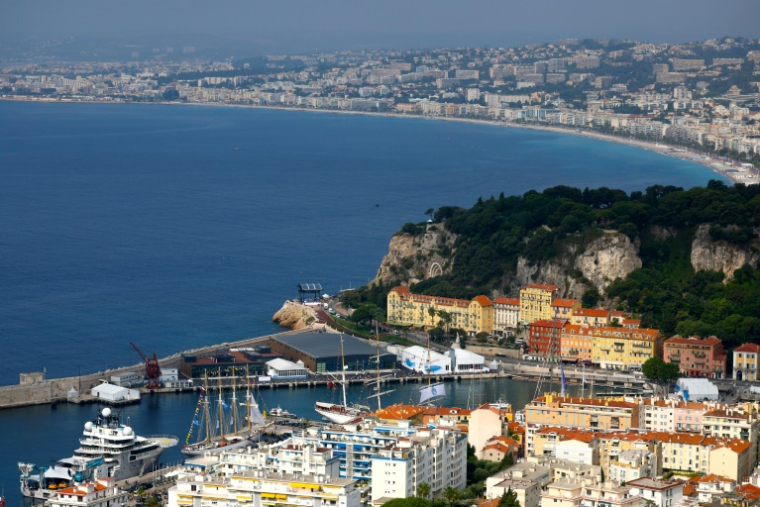 Une vue du lieu où se tient la Conférence des Nations unies sur l'océan (UNOC), à Nice le 9 juin 2025. ( AFP / Valery HACHE )
