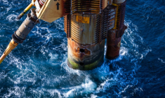 La plateforme Siri d'Ineos, le 25 novembre 2025 en mer du Nord danois ( AFP / Jonathan NACKSTRAND )