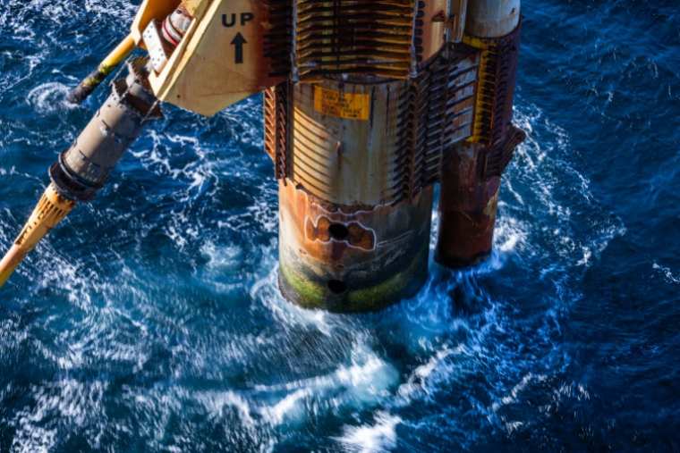 La plateforme Siri d'Ineos, le 25 novembre 2025 en mer du Nord danois ( AFP / Jonathan NACKSTRAND )