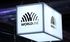 Le logo de Worldline est visible lors de la conférence Viva Technology à Paris