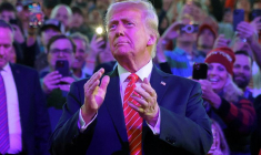 Donald Trump, lors d'un rassemblement la veille de son investiture